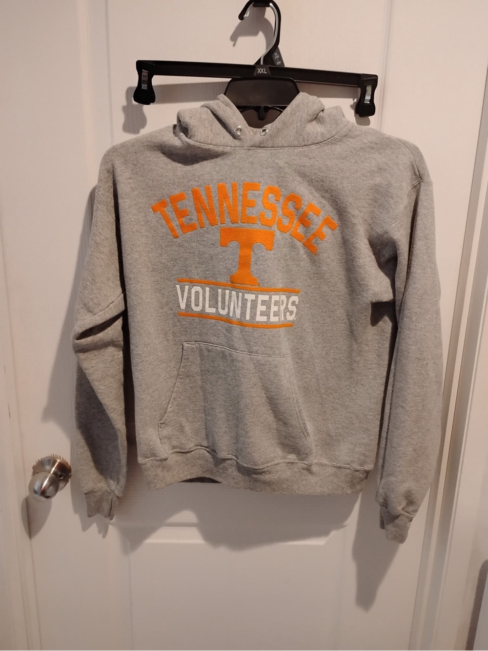Hanes Gray Crewneck Sweatshirt with Orange Lettering